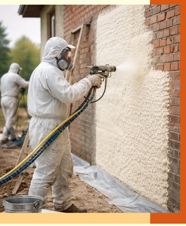 Утепление кирпичного дома ППУ в Сланцах под ключ от 6716 руб. | ТепломастерСлы