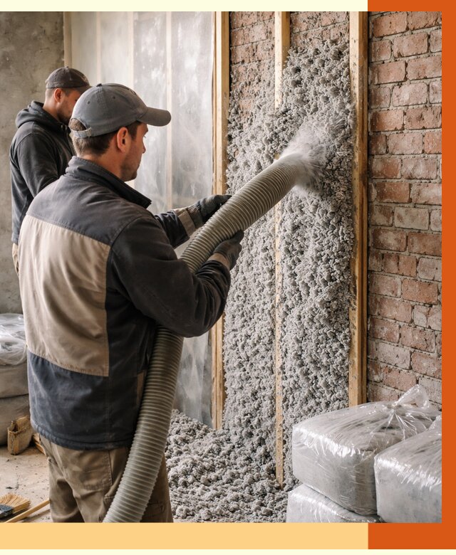 Утепление кирпичного дома эковатой в Сланцах от 2428 руб./м² | ТепломастерСлы