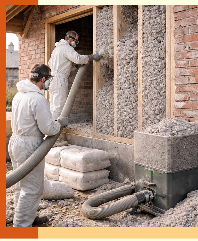 Утепление кирпичного дома эковатой в Сланцах