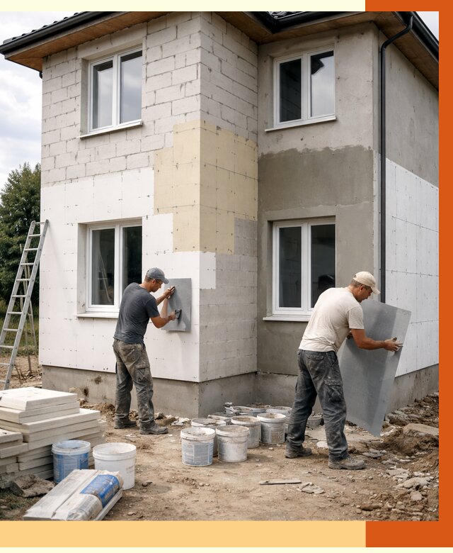 Утепление дома из газобетона в Сланцах от 4339 руб./м² — заказать у ТепломастерСлы