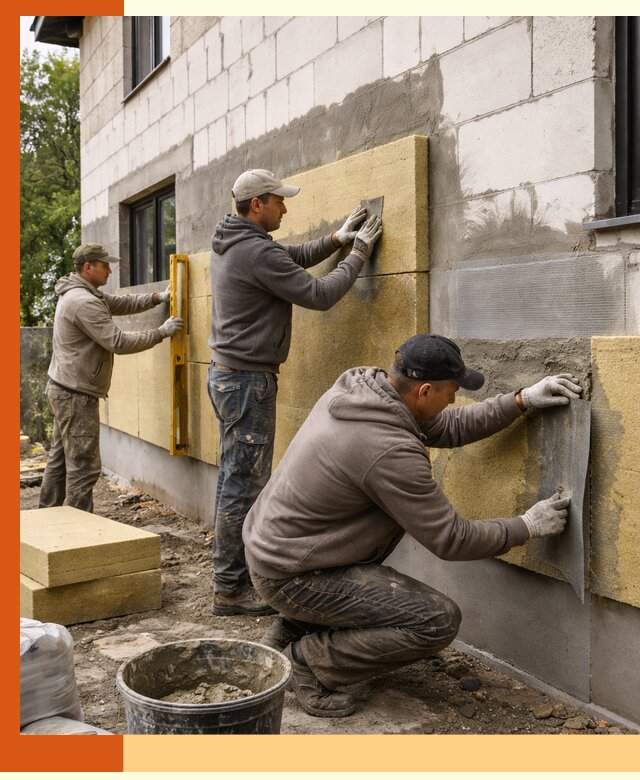 Утепление дома из газобетона в Сланцах качественно и долговечно