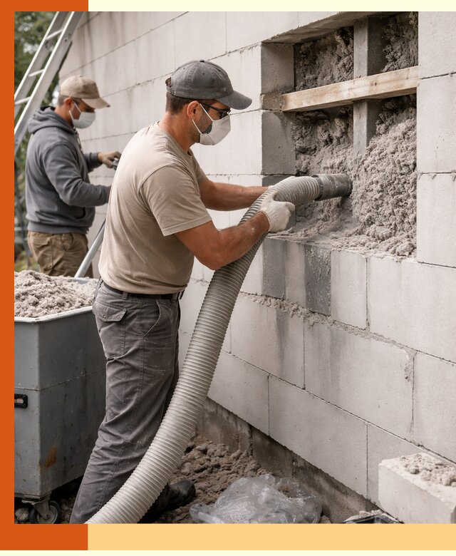 Утепление дома из газобетона эковатой в Сланцах