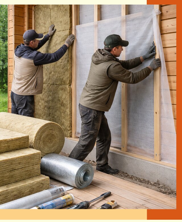 Утепление дома из двойного бруса в Сланцах от 4959 руб./м² — ТепломастерСлы под ключ