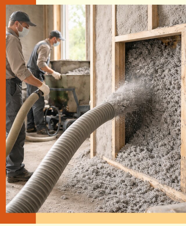 Утепление коттеджа эковатой в Сланцах с гарантией качества