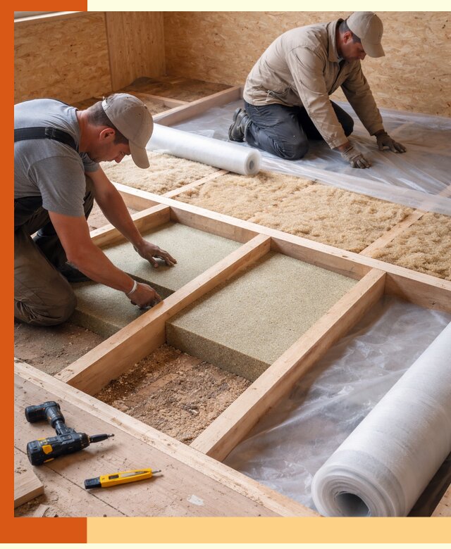 Профессиональное утепление деревянного пола в Сланцах