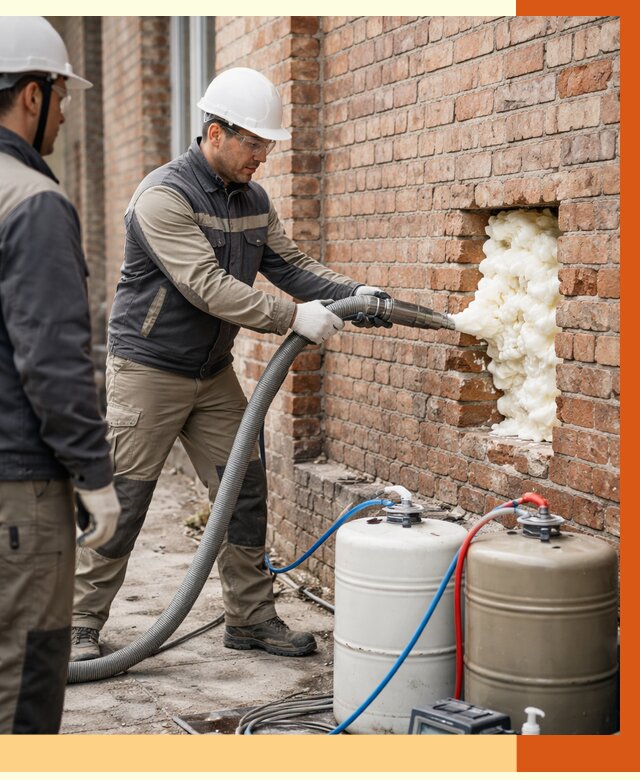 Заливка ППУ в пустоты кирпичной стены в Сланцах от 2841 руб. | ТепломастерСлы