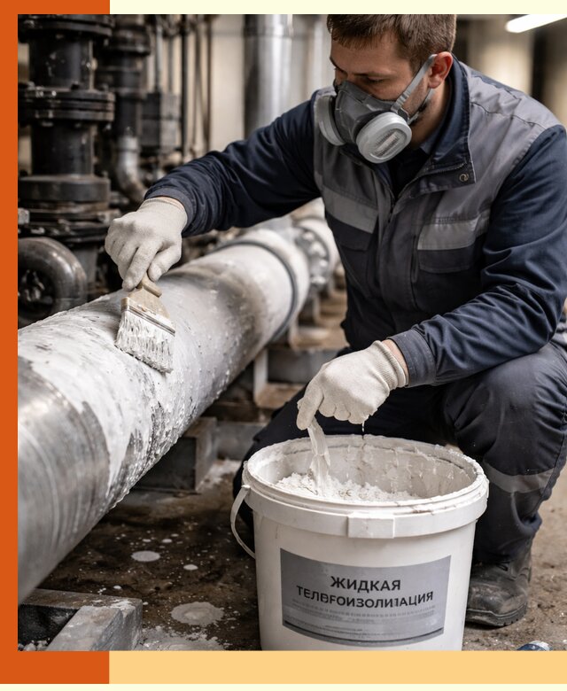 Утепление оборудования жидкой теплоизоляцией в Сланцах