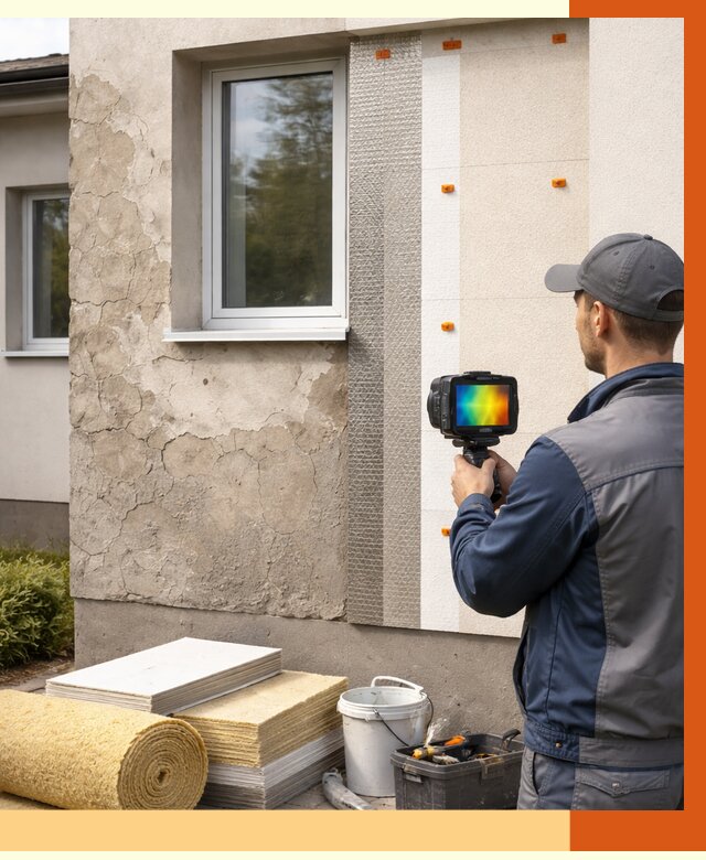 Тепловизионное обследование фасада в Сланцах от 4649 руб. под ключ | ТепломастерСлы
