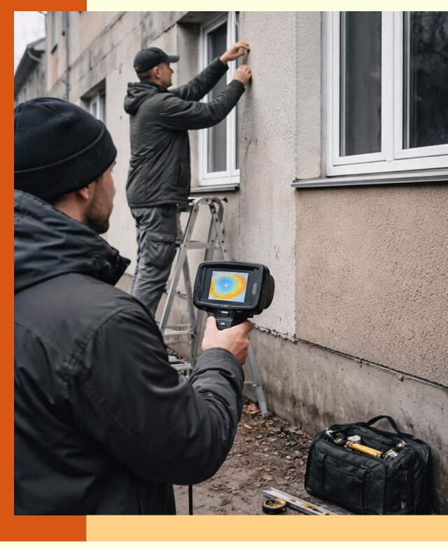 Тепловизионное обследование фасада в Сланцах для выявления дефектов