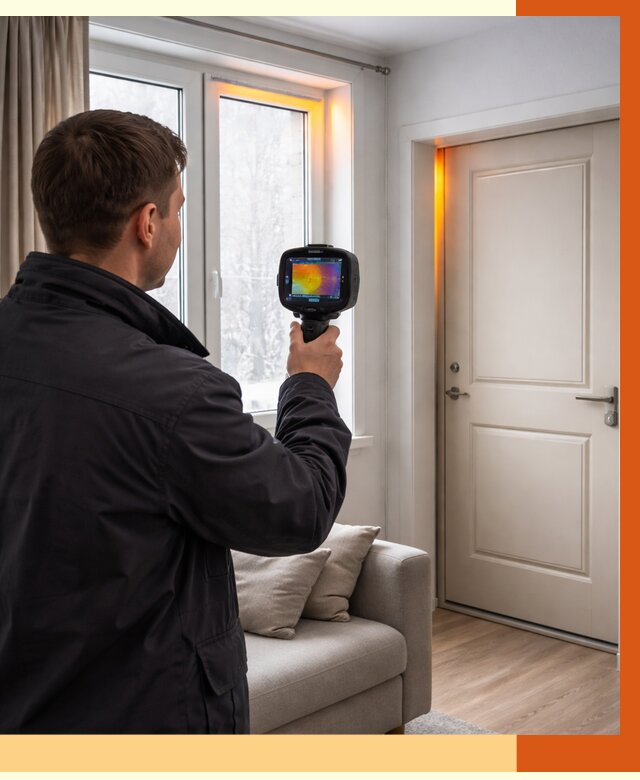 Тепловизионное обследование окон и дверей в Сланцах от 4649 руб. | ТепломастерСлы