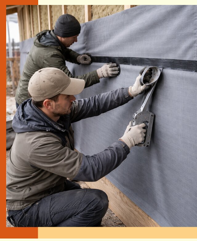 Монтаж ветроизоляции зданий и конструкций в Сланцах