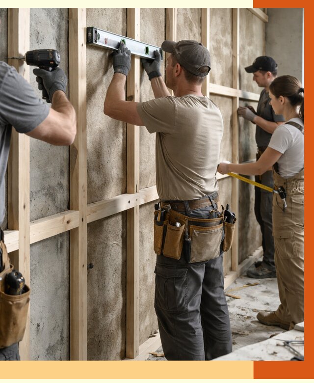 Монтаж обрешетки под утепление в Сланцах от 1188 руб/м² | Заказать у ТепломастерСлы